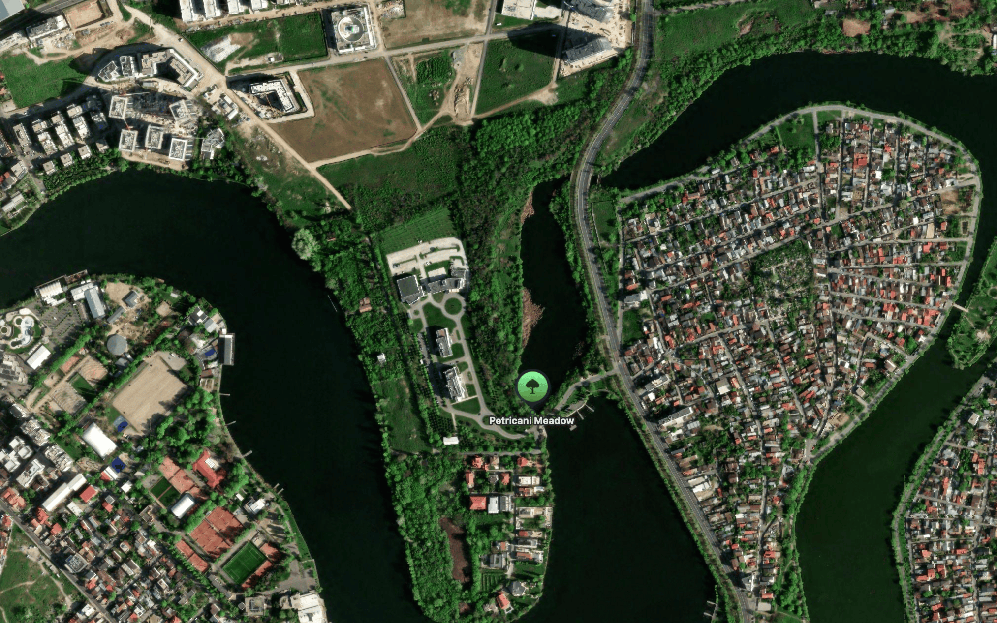 Vedere din satelit — Pajiștea Petricani